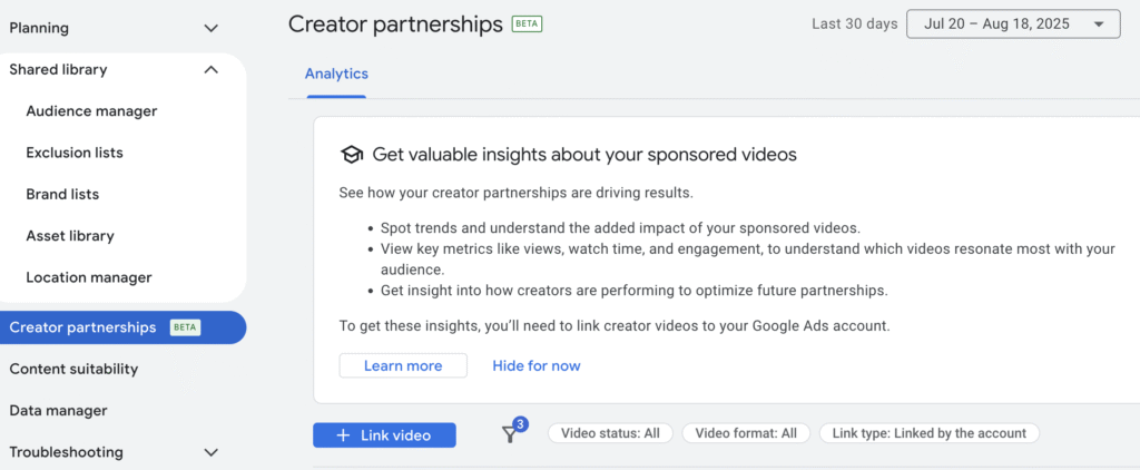 raport google creator partnerships
